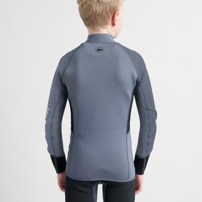 Camisola desportiva para criança cinzenta vista de costas