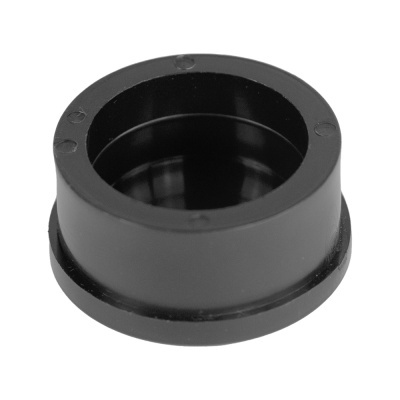 Peça cilíndrica negra de plástico com base larga