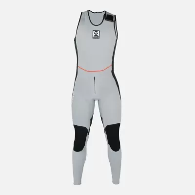 Fato de mergulho cinza com painéis pretos e logótipo MARES no peito