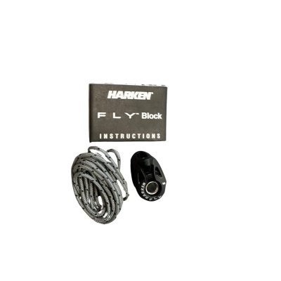 Conjunto HARKEN FLY Block com bloco preto, rolamento e corda cinza