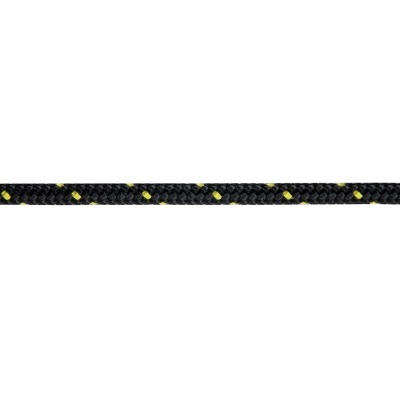 Corda de segurança preta com pontos amarelos