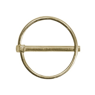 Fecho circular dourado com barra horizontal