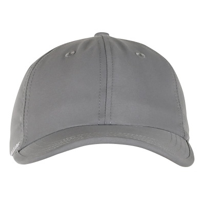 Boné cinzento claro com costuras e palavra Columbia na pala