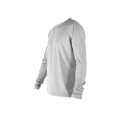 Camisola branca de manga longa com gola redonda