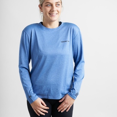 Camisola desportiva azul de manga comprida com logotipo Prosystem