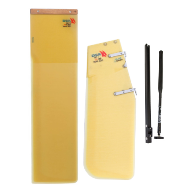 Conjunto de superfícies de leme para vela, amarelas e acessórios pretos