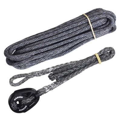 Corda trançada cinzenta escura com polia preta HARKEN 1/2