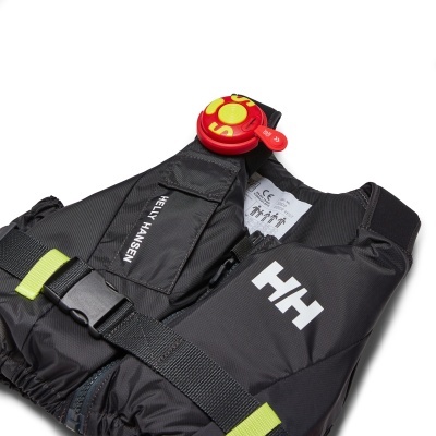 Colete salva-vidas preto HELLY HANSEN com fecho e alças coloridas