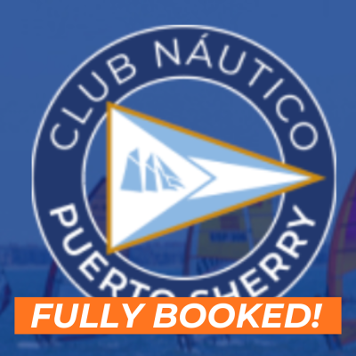 Logótipo do Club Náutico Puerto Sherry com mensagem FULLY BOOKED