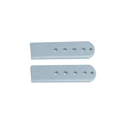 Par de adaptadores metálicos com orifícios circulares alinhados