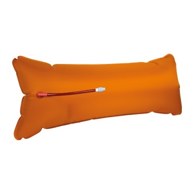 Colchão insuflável retangular laranja com válvula