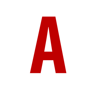 Letra A vermelha em fundo branco