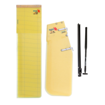 Superfícies de controlo amarelas translúcidas com acessórios pretos