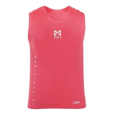 Camisola desportiva rosa sem mangas com logótipo Magic Marine branco