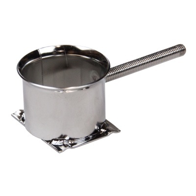 Cortador de bolachas metálico prateado com cabo longo texturizado