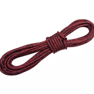 Corda vermelha e preta trançada enrolada