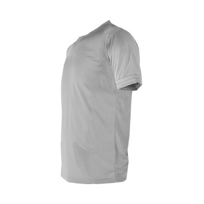 Camiseta cinzenta de manga curta com gola redonda