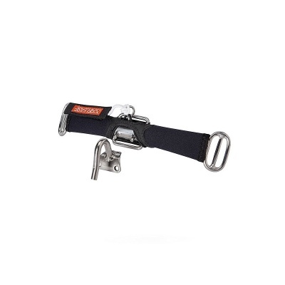 Ferramenta de fitness preta com metal prateado e etiqueta vermelha SOH FITNESS