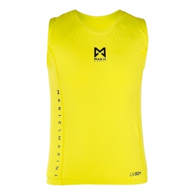 Camisola amarilla sem mangas com logótipo e textos Magic Marine