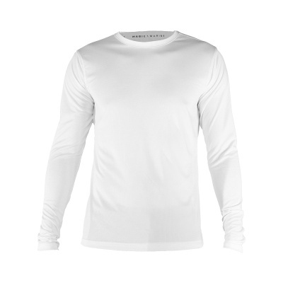 Camisola branca de manga comprida com gola redonda