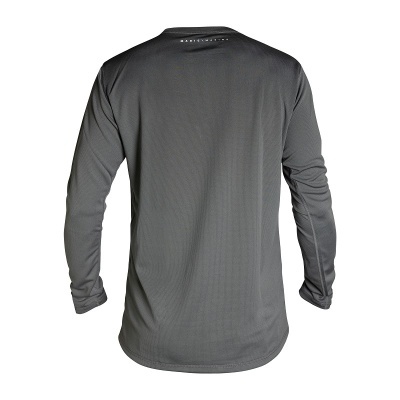 Camisola desportiva cinzenta de manga comprida vista de costas