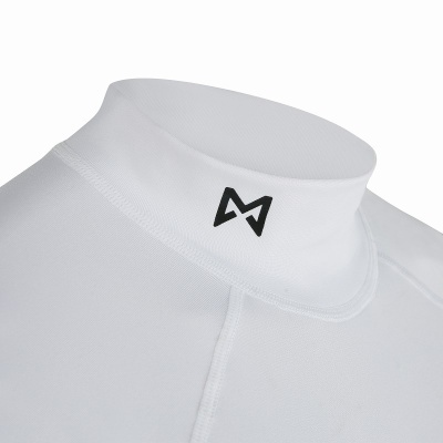 Gola alta branca com logótipo preto em tecido liso