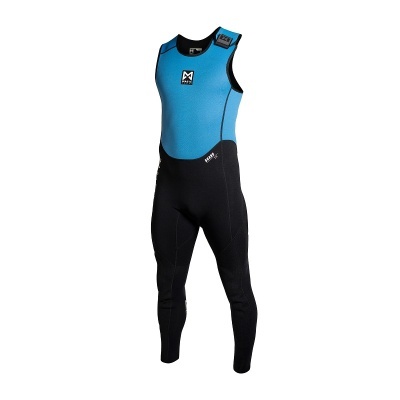 Fato de mergulho azul e preto sem mangas com logos MARES e THERM