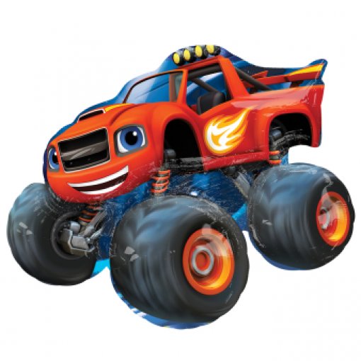 Carrinho brinquedo monster truck vermelho com olhos e sorriso animados