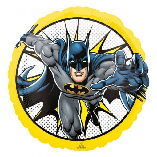 Balão redondo do Batman com borda amarela