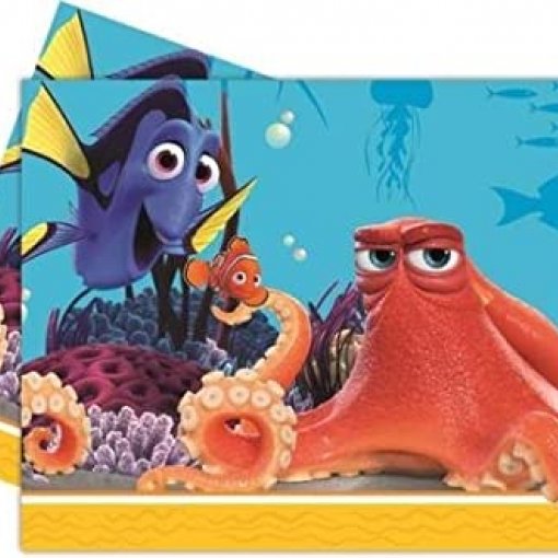 Almofada com personagens do filme 'À Procura de Nemo' em fundo azul