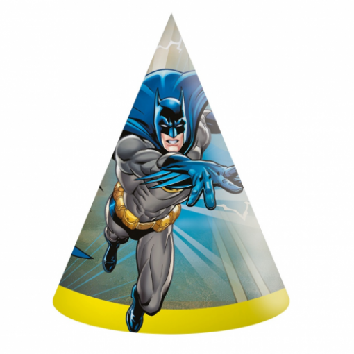 Chapéu de festa tipo cone com imagem do Batman em ação