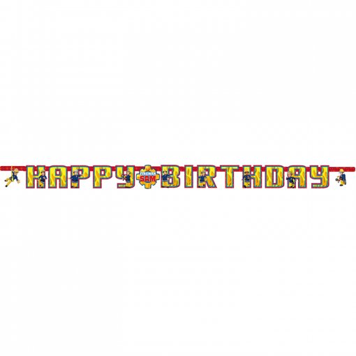 Faixa decorativa com texto HAPPY BIRTHDAY e motivos do Super Mario