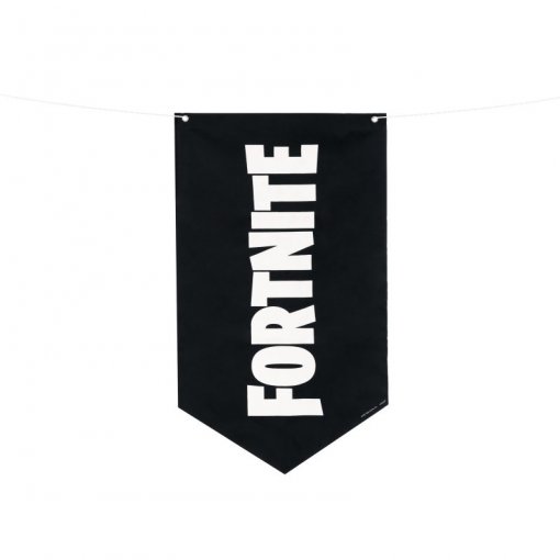 Pendente decorativo preto com texto 'FORTNITE' branco