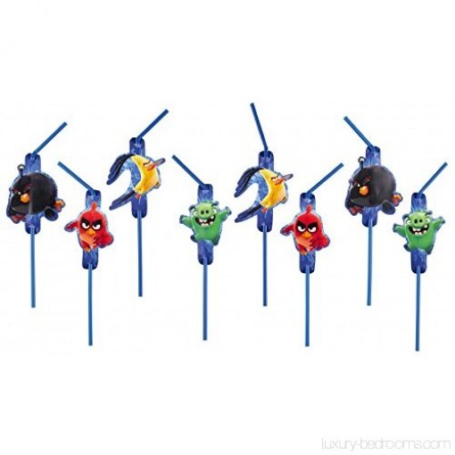 Palhinhas azuis com personagens Angry Birds