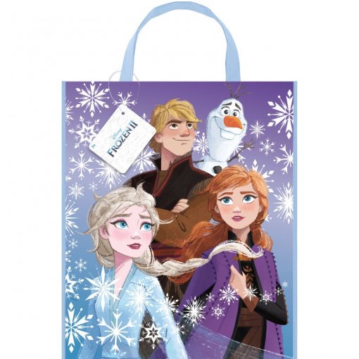 Saco plástico azul com personagens do Frozen II