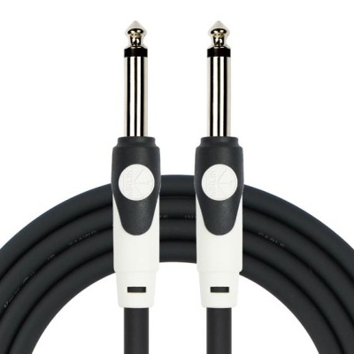 Cabo de áudio com duas pontas jack 6,35 mm preto e branco