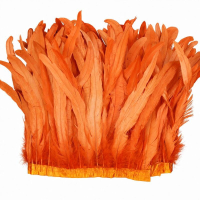 Franja decorativa de penas laranja