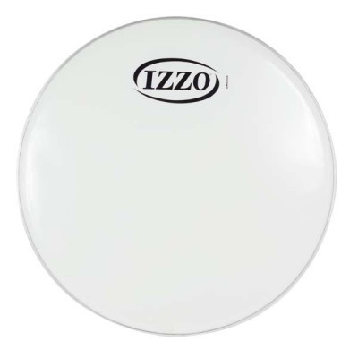 Pele de bateria branca lisa com marca IZZO