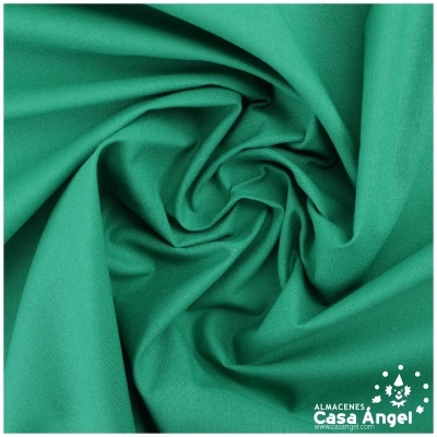 Tecido verde esmeralda com dobra em espiral e logotipo ALMACENES Casa Angel