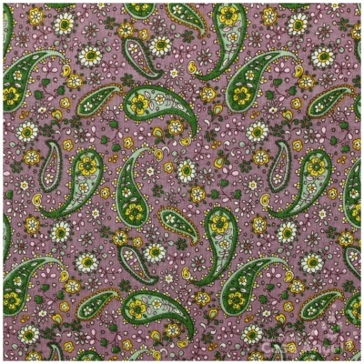 Tecido com padrão floral em rosa, verde e amarelo