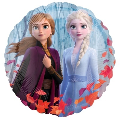 Balão redondo com imagem das personagens Anna e Elsa