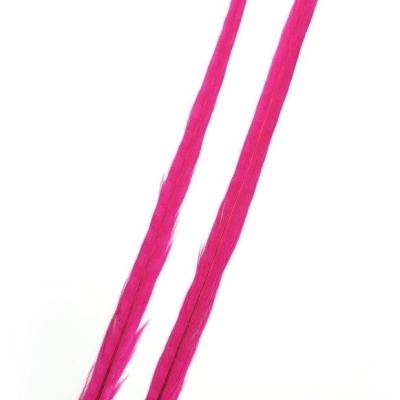 Duas penas longas e finas cor de rosa