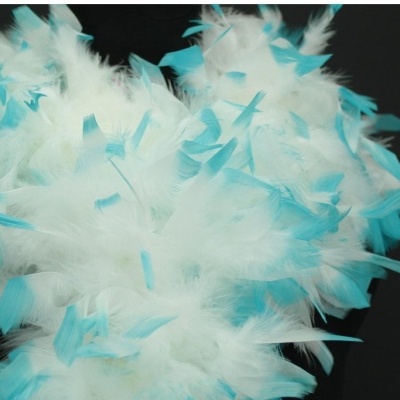 Plumas brancas e azuis claras sobre fundo preto