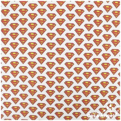 Folha de papel decorativo com símbolos do Super-Homem repetidos