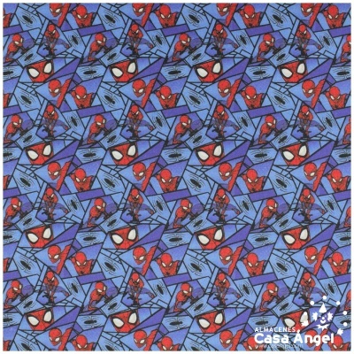 Papel de embrulho com padrão do Homem-Aranha em azul e vermelho