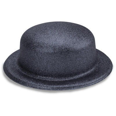 chapéu tipo coco cinzento escuro com textura semelhante a feltro