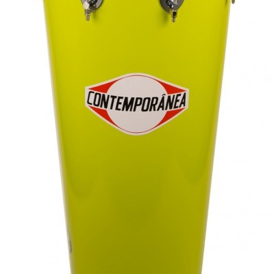 Tom-tom amarelo com logo CONTEMPORÂNEA