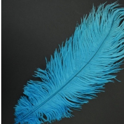 Pena azul turquesa com textura macia sobre fundo preto