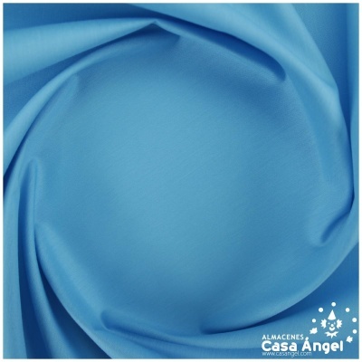 Tecido azul liso com ondulações e logótipo ALMACENES Casa Angel