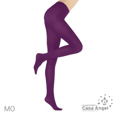 Meia-calça roxa feminina, padrão liso, sem texturas visíveis.